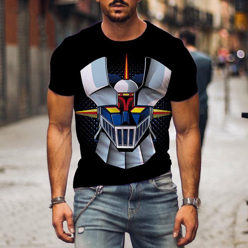 Summer New Mazinger Z Anime Robot 3D Print Men Woman Short Sleeve T-shirts Fashion Streetwear Harajuku Kids Tops Tees Clothing