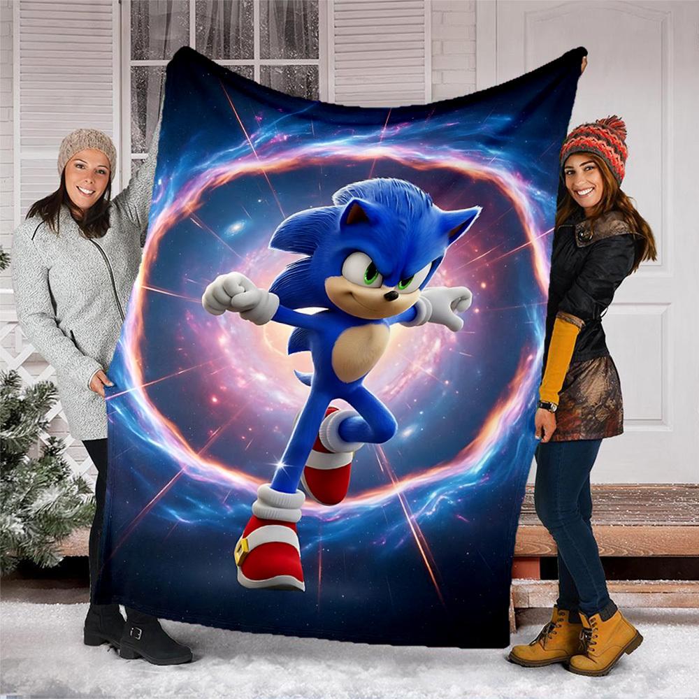 1pc Sonic Outdoor Soft Blanket Ultra Plush, Warm, Versatile, and Easy Care for Camping, and