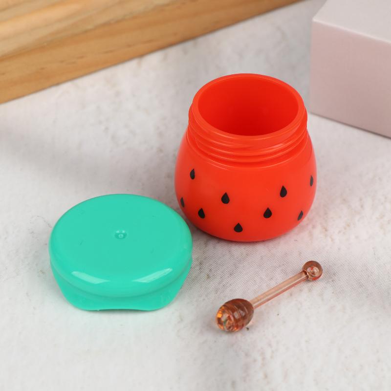 1Pcs Cute Watermelon Lip Balm Container Empty Lip Mask Jar With Mini Honey Stick Lipstick Packaging Tank Mini Cosmetic Dispenser