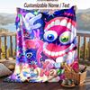 The Amazing Digital Circus Flannel Blanket, Personalized Custom Name Text, Soft Warm Plush Throw Blanket For Gift