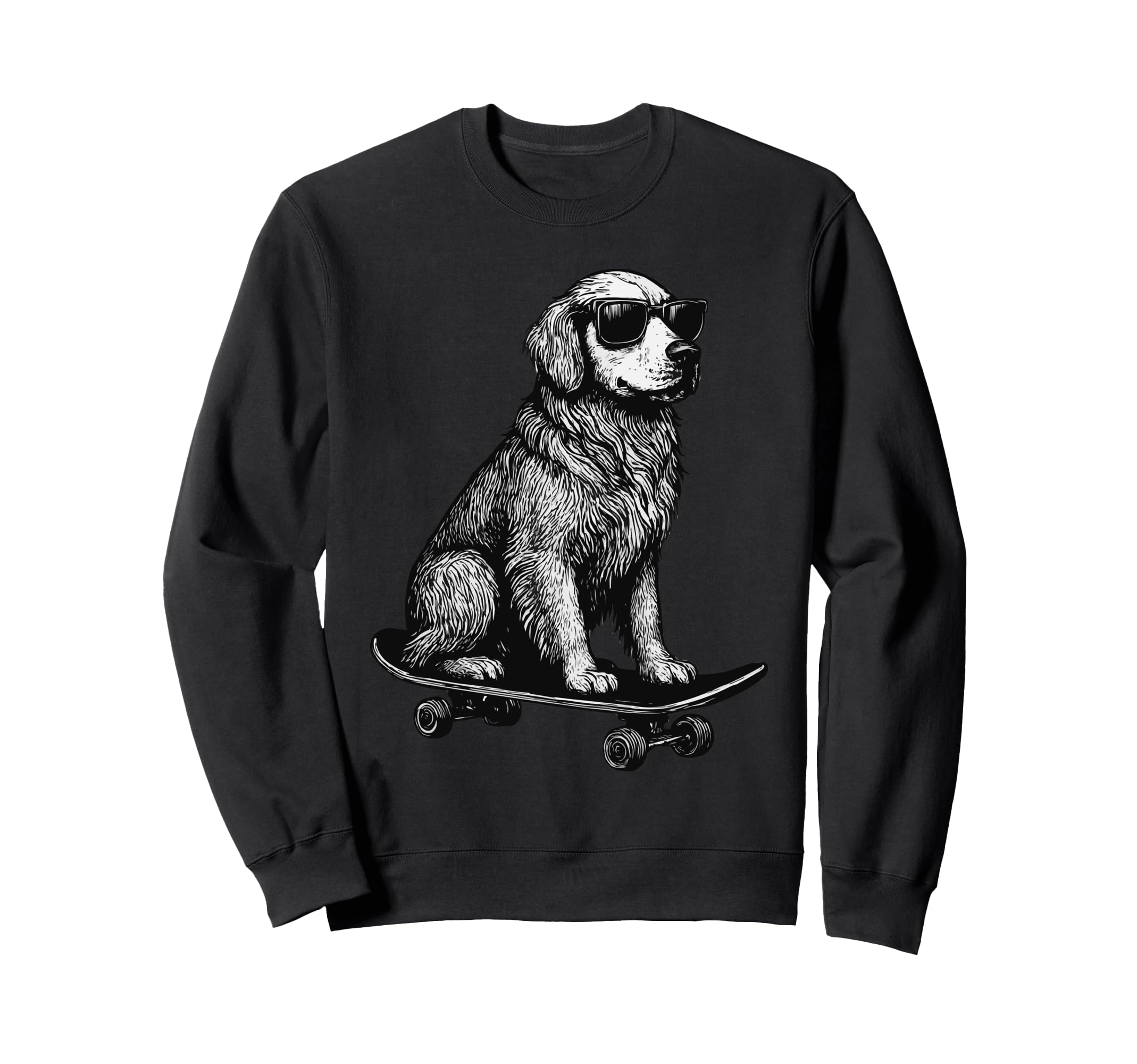 

Skateboarder Retriever with Sunglasses Animal Skater Graphic Sweatshirt