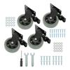 4 Pcs 4 Inch Grey 2200Lbs Swivel Caster Wheels Heavy Duty With Safety Brake