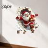 Removable Wall Art Broken Santa Sticker, Christmas Claus Decoration Decal, Mural for Living Room Bedroom Holiday Party Easy to Apply Decals