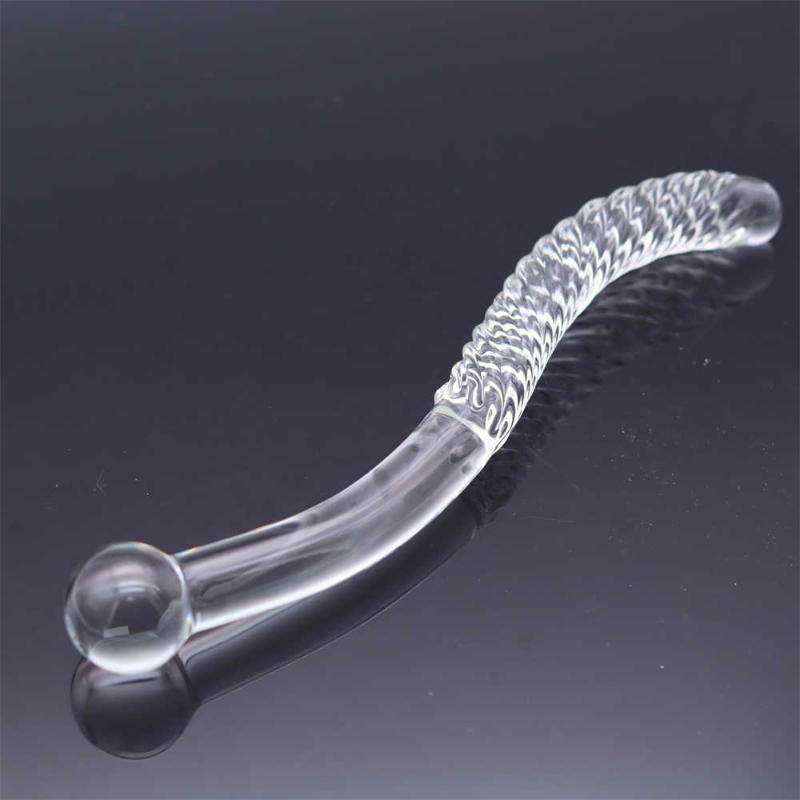 Vagina Stimulate Crystal Clear G-Spot Stimulation Female Masturbation Adult Sex Toys For Lesbian Glass Dildo Anal Beads Plug