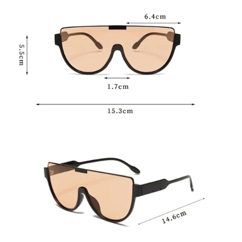 Vintage Semi-round Sunglasses Women Fashion Monoblock Outdoor Goggle Shades Trending  New Design UV400 Eyewear
