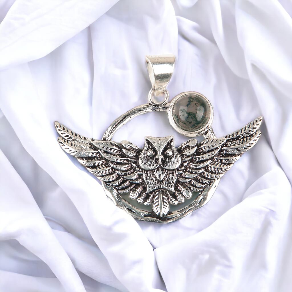 Natural Gemstone 925 Solid Silver Designer Jewelry Pendant 1.48" Christmas Gift CP-17
