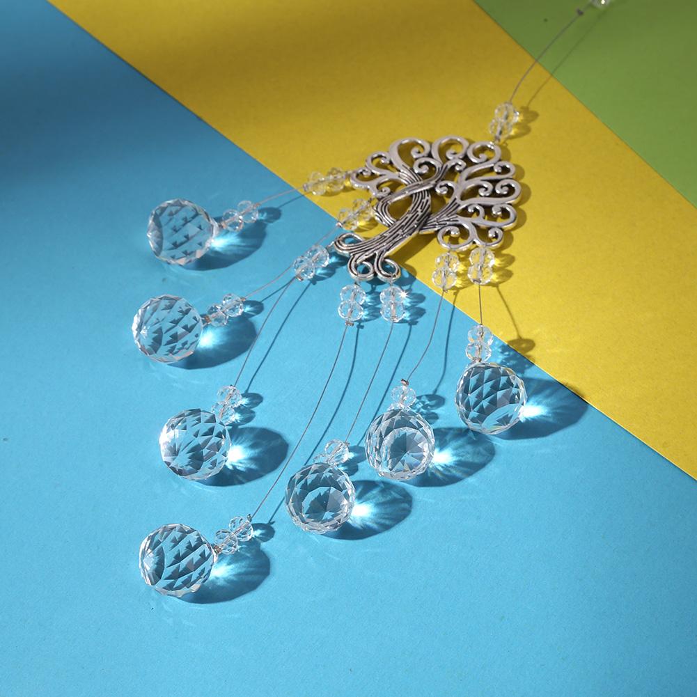 Crystal Wind Chime Rainbow Windchime Sun Catcher Handmade Bohemian Pendant Home Garden Ornament for Bedroom Window Decoration