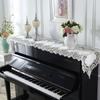 Klavierabdeckung Weiß Elegante Gold Samt Tischfahne Moderne Klaviertuch Tischläufer Bestickte Klavierabdeckungen Europäische Spitze Tastatur