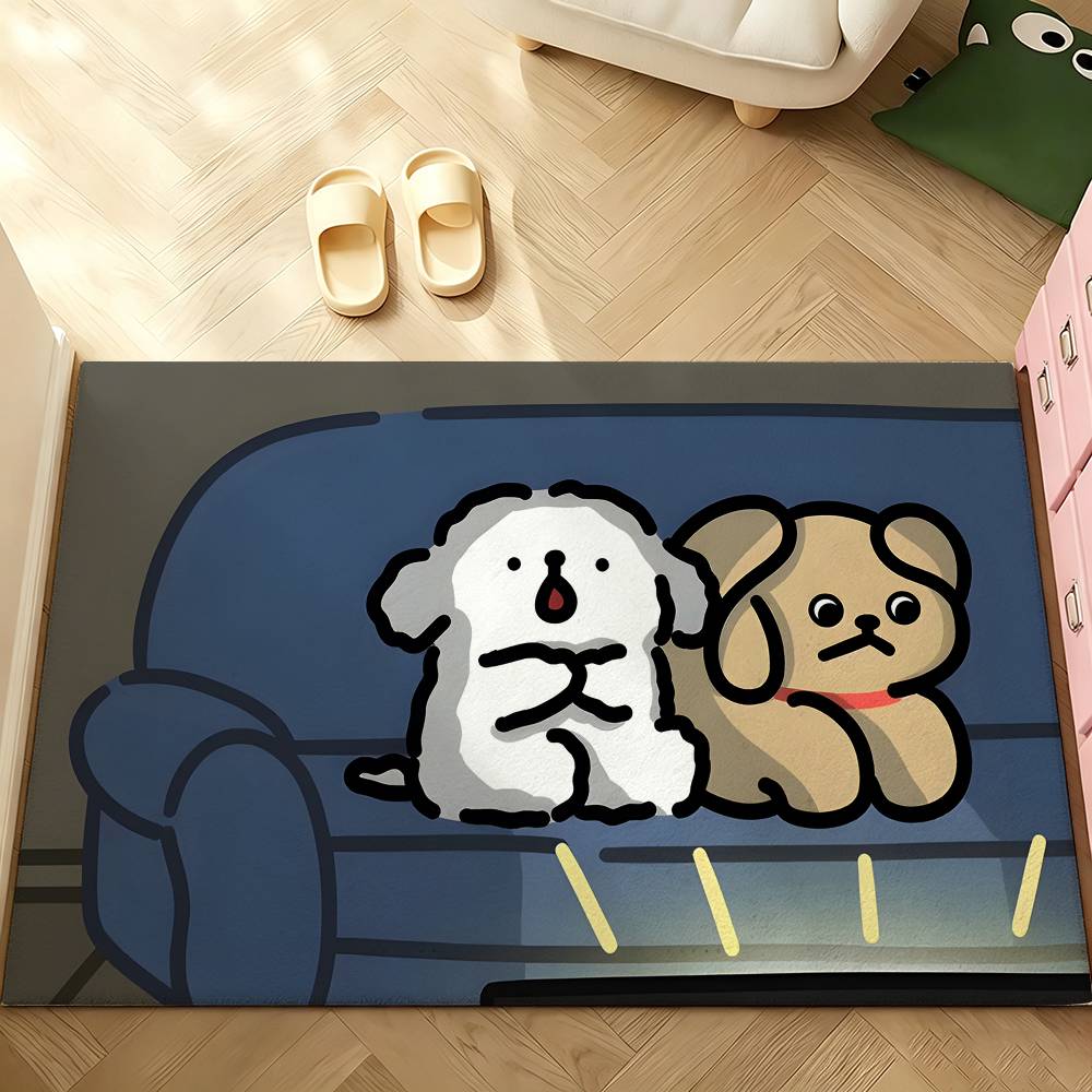 Cute M-Malteses Carpet Bathroom Anti-slip Mat Door Mat Home Decoration Mat Entrance Door Mat Scratch-resistant Door Mat