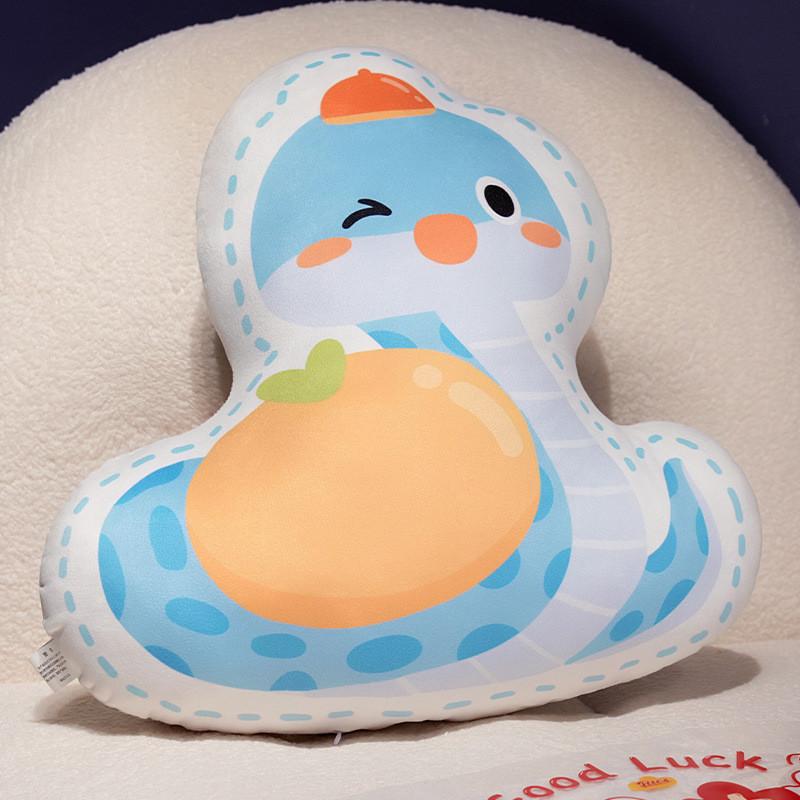 Year Of Cartoon The Snake Mascot Plush Toy Decoration Lunch Break Pillow Throw