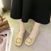 Fashion Woman Flats Low Heel Elegant Moccasins Slip-on Square Toe Shoes for Women Promotion Fashionable Shoe Summer 2025 Price Popular