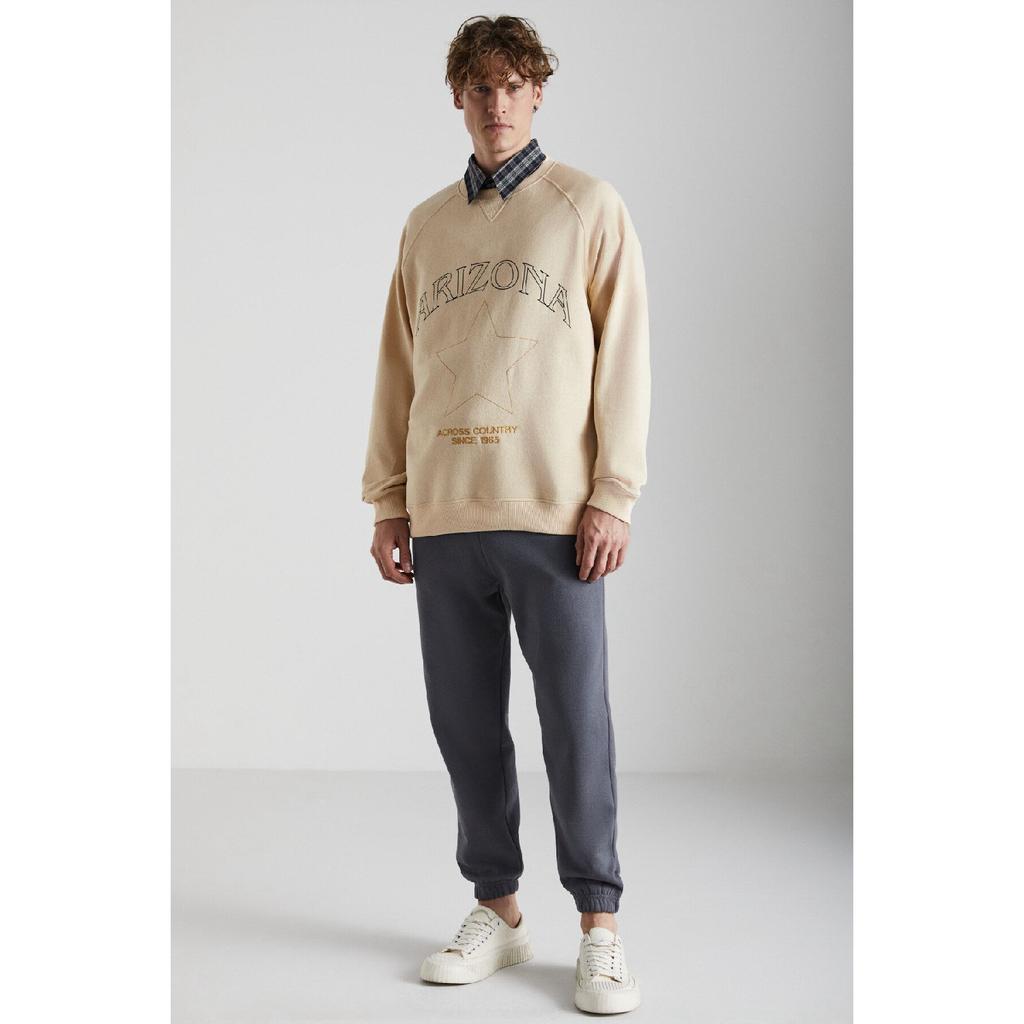 Burnham Men's Organic Fabric Fleece Inside Comfortable Cut Elasticized Jogger Black Sweatpants