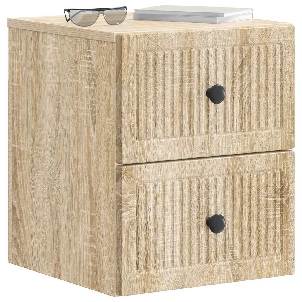 Wall Mounted Nightstand Sonoma Oak 33 x 34.5 x 40 cm