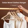 Cypress Wood Clothes Hanger for Women Wide Shoulder Suit Wooden Coat Hook Adult Pants Rack Home Use Original Wood Color