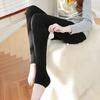 Women Leggings High Elasticity Velvet Lined Warm Pants Solid Color High Waist Leggings Tight