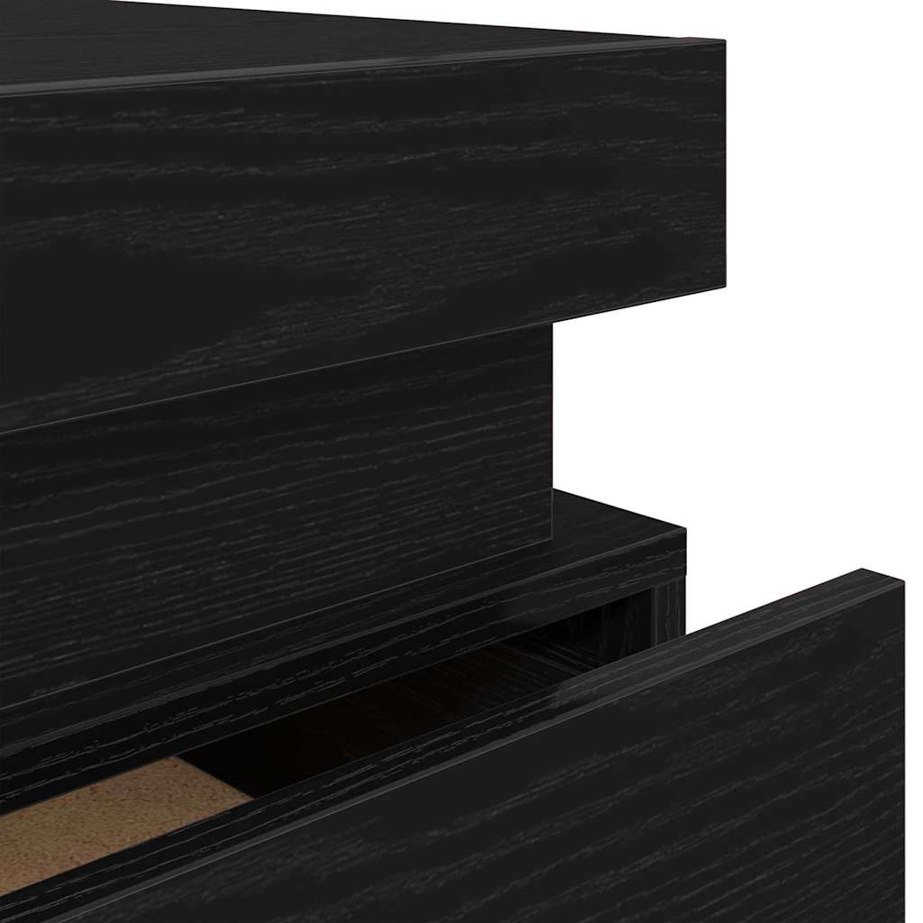 Nightstand Black Oak Effect 35 x 39 x 55 cm Engineered Wood