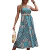 Amazon Independent Station Foreign Trade New European, American Summer Women's Clothing Cross-border Ethnic Style Printing Suspender Dress