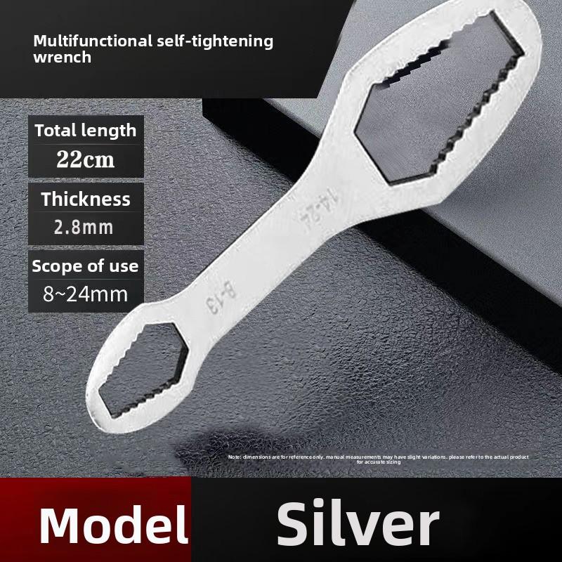 

Plum Blossom Wrench, Double-head Universal Screwdriver, Universal 8-24mm Extension Rod, High-strength Multi-functional Wrench Silver