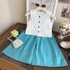 Girls' Sleeveless Korean-Style Vest & Long Pants Set