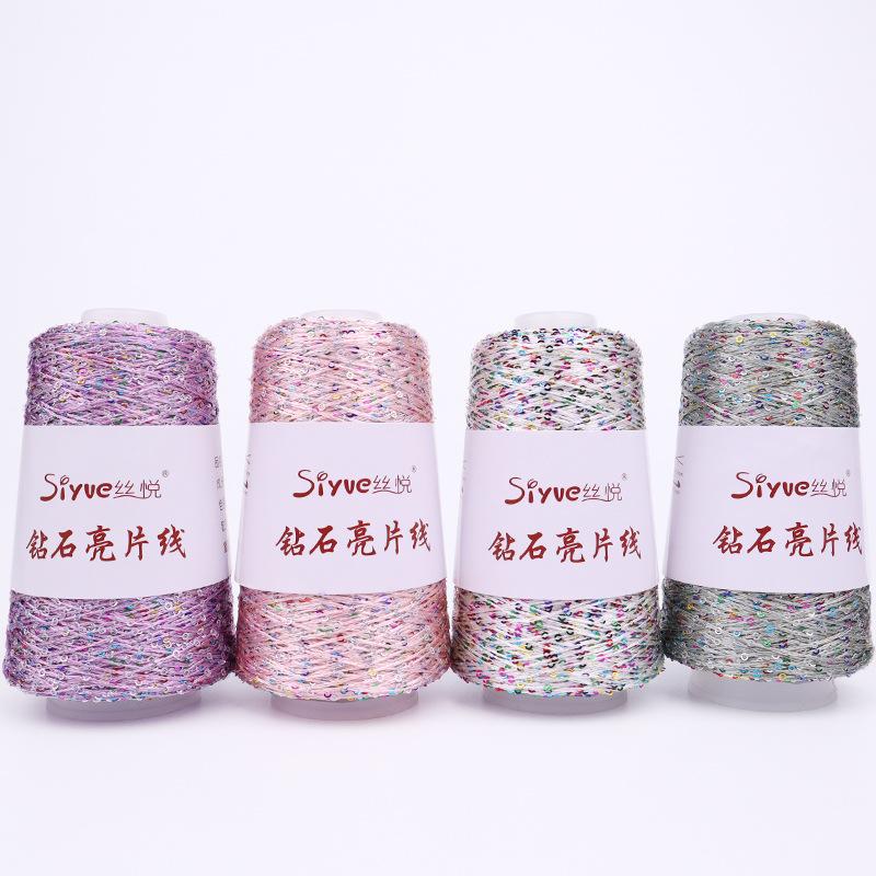 Filato di paillettes Siyue 2mm - Lana tessuta a mano per progetti fai da te (100 grammi)