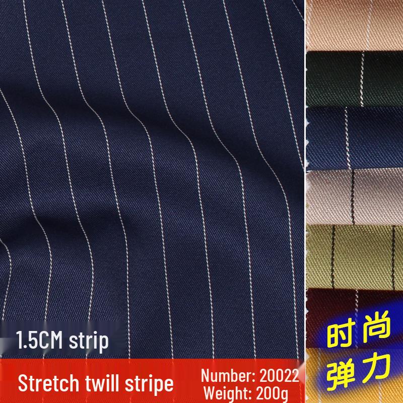 Elastic Twill Yarn-Dyed Stripe Polyester Fabric for Autumn/Winter Suits