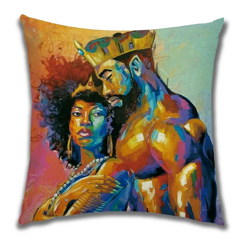 Abstract Painting Africa Cus on Cover African Woman Home Decor Pillow Case Gallery Exotic Ethnic Stye Linen Cus on Cover
