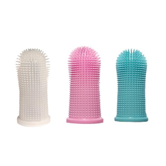 Yousheng Pet Fingertip Toothbrush Soft Bristles Oral Cleaning Abrasion Resistant Silicone Pet Finger Cot Brushes Pet Supplies