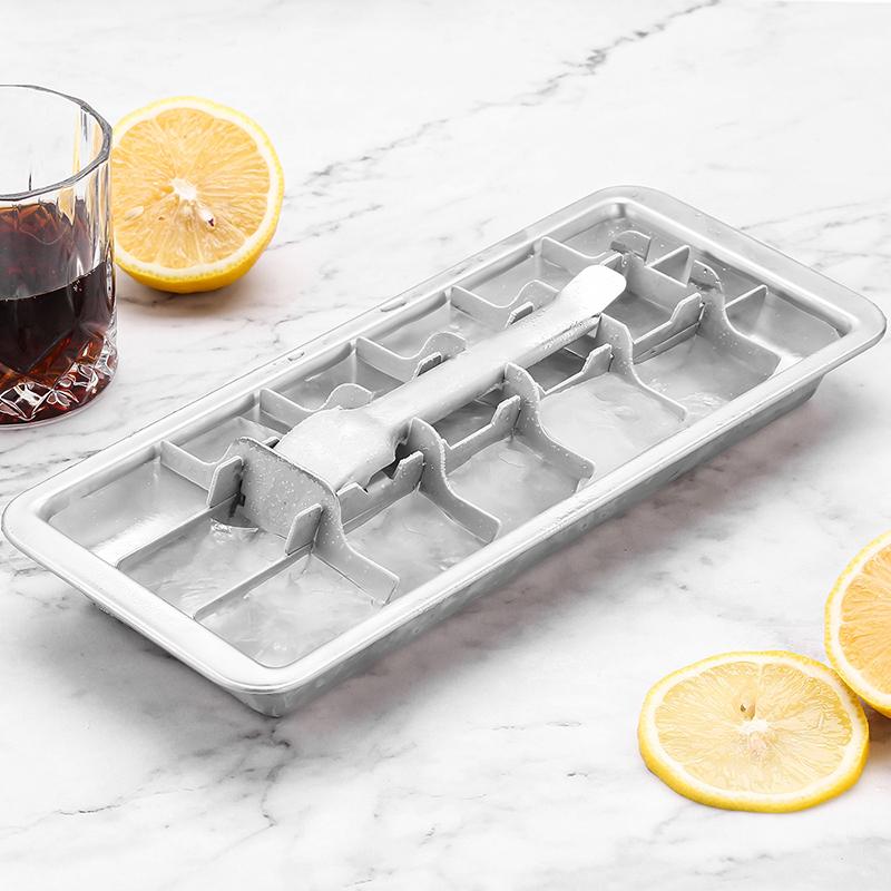 Stainless Steel Ice Cube Trays For Freezer, Metal Ice Tray With Lever, Vintage Inspired Icecube Tray