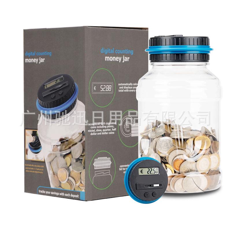 Smart Electronic Coin Counting Piggy Bank - US Dollar & New Taiwan Dollar Compatible