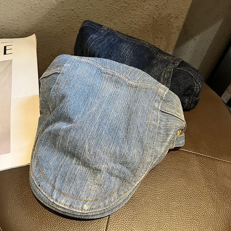 Retro old denim hat couple spring and summer fashion versatile yuppie painter hat newsboy hat