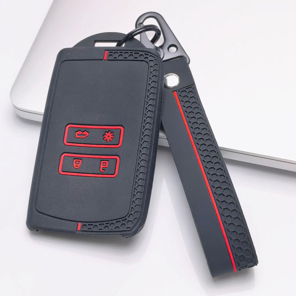 Key Fob Cover for Renault Koleos Kadjar Megane Talisman Espace Clio Scenic with Keychain Anti-Scratch Guard Shockproof Protection Soft Grip Texture
