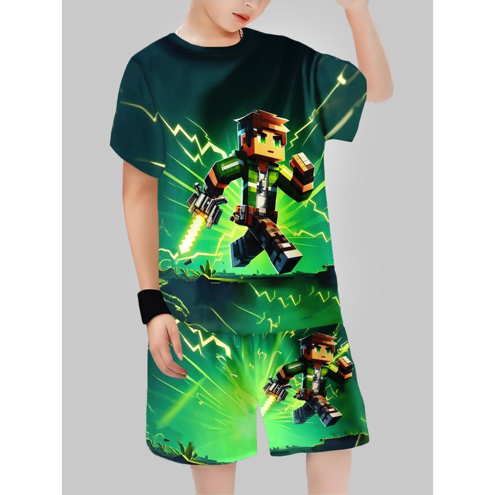 new Digital Printing Cross Border Children's Clothing Casual Short Sleeved T-shirt Boys' Clothing