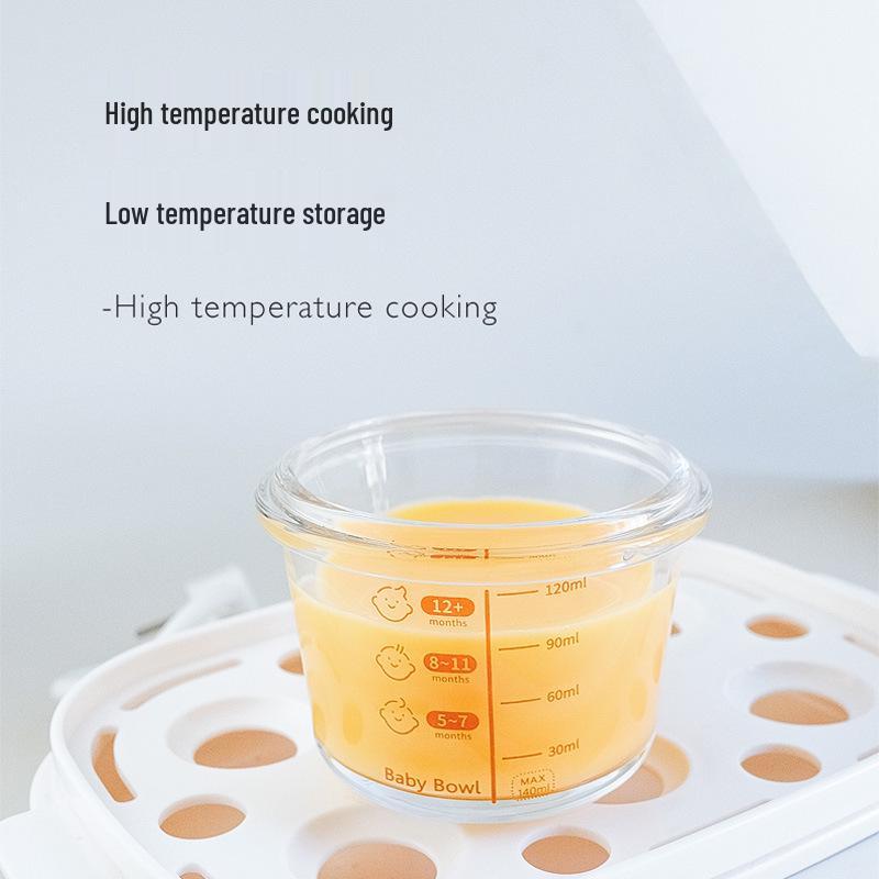 Sealed Glass Baby Food Container: Steamable, Microwaveable Portioning Bowl for Fresh-Keeping & Sampling