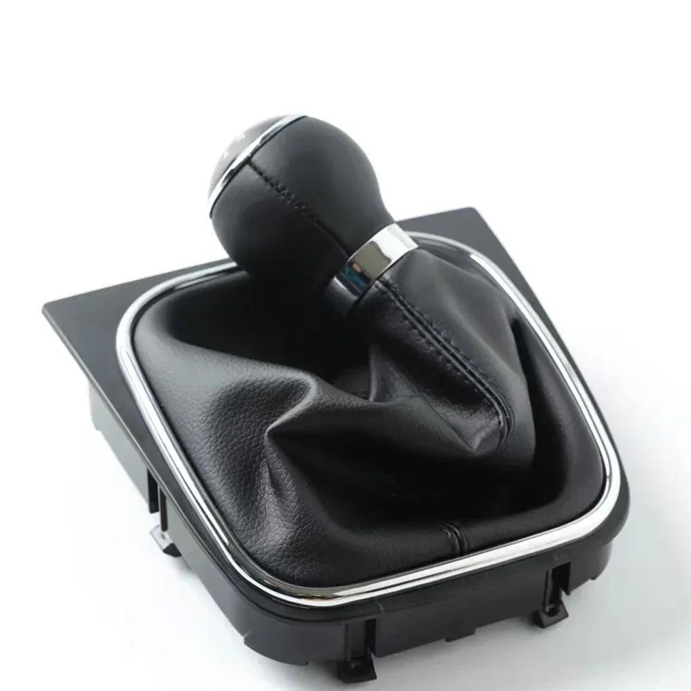 5/6-växlad växelspaksknopp med läderstövelkragefodral för Volkswagen VW Golf 5 V MK5 MK6 Jetta R32 2004-2014 Car-Stying