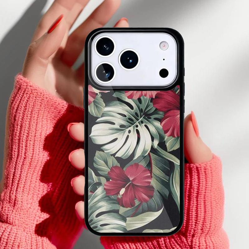 Monstera Flower Tropical Green Leaves Phone Case for iPhone 17 Air 16e 15 14 13 Pro Max Back Cover for 12 11 Pro Coque