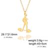 Unift Edelstahl Sport Damen Halskette Läuferin Rhythmische Gymnastik Mädchen Silhouette Anhänger Mode Geburtstag Schmuck Großhandel