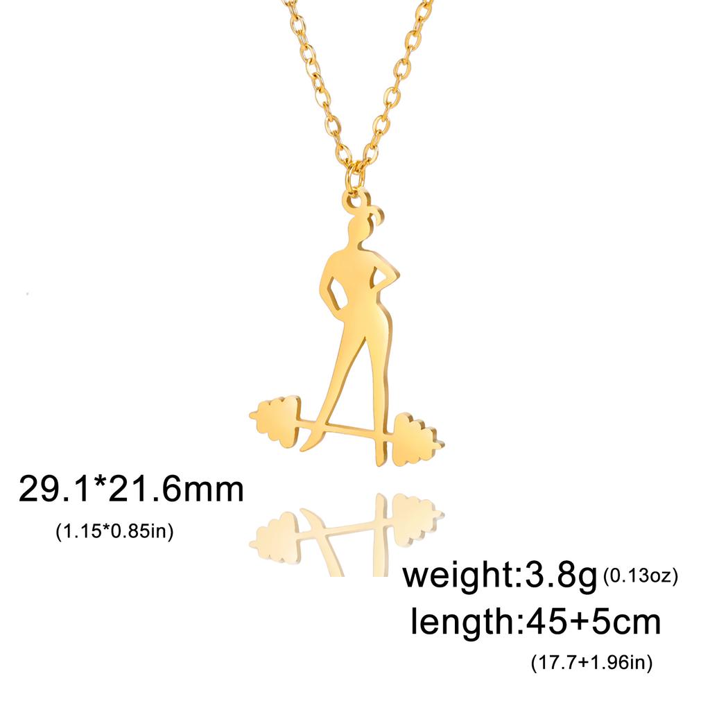 Unift Edelstahl Sport Damen Halskette Läuferin Rhythmische Gymnastik Mädchen Silhouette Anhänger Mode Geburtstag Schmuck Großhandel