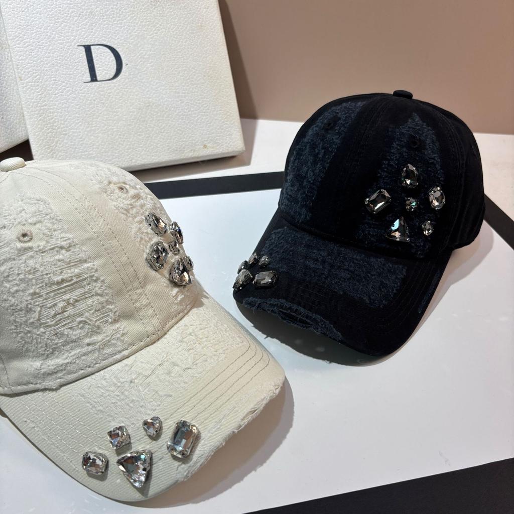 Șapcă de baseball personalizată cu strasuri neregulate Modă franceză șapcă casual periată cu franjuri industrie grea