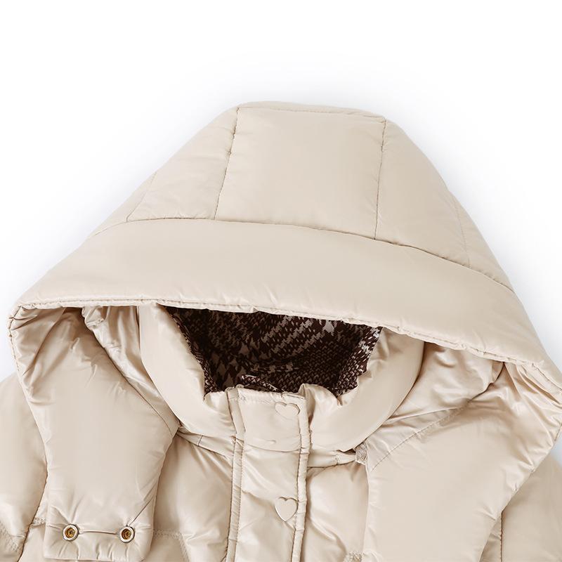 Down Jacket for Women Medium To Long Thick Hooded Middle-aged and Elderly Plus Size Women's Cotton Jacket