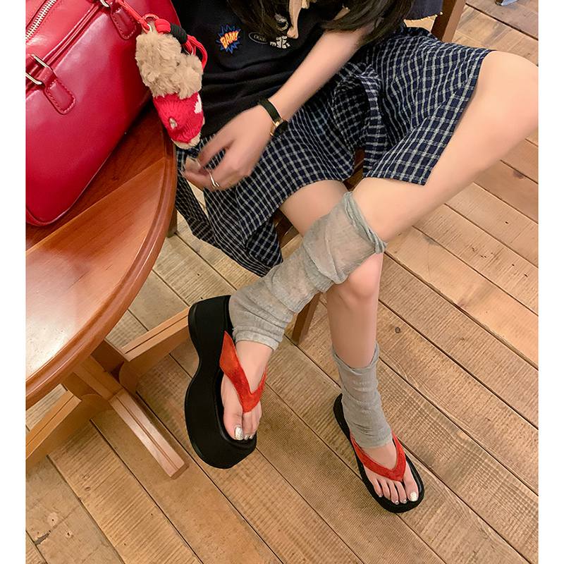 Krazing Pot Natural Skin Horsehair Handmade Summer Size 40 High Quality Slip On French Chic Flat Platform Flip Flops Women Peep Toe Sandals