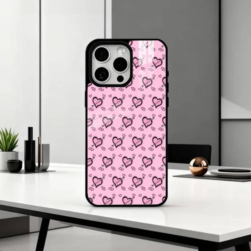 C-Cute P-Pink Love Heart   Phone Case For iPhone17,16,15,14,13,12,11 Plus,Pro Max Magnetic For Magsafe Wireless Charging