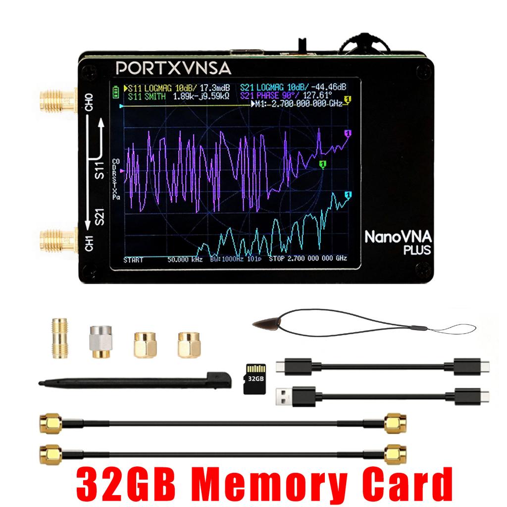 New Upgraded NanoVNA 50kHz-2.7GHz Vector Network Antenna Analyzer 2.8" Display Measure Short Wave MF HF VHF UHF SSB Balun