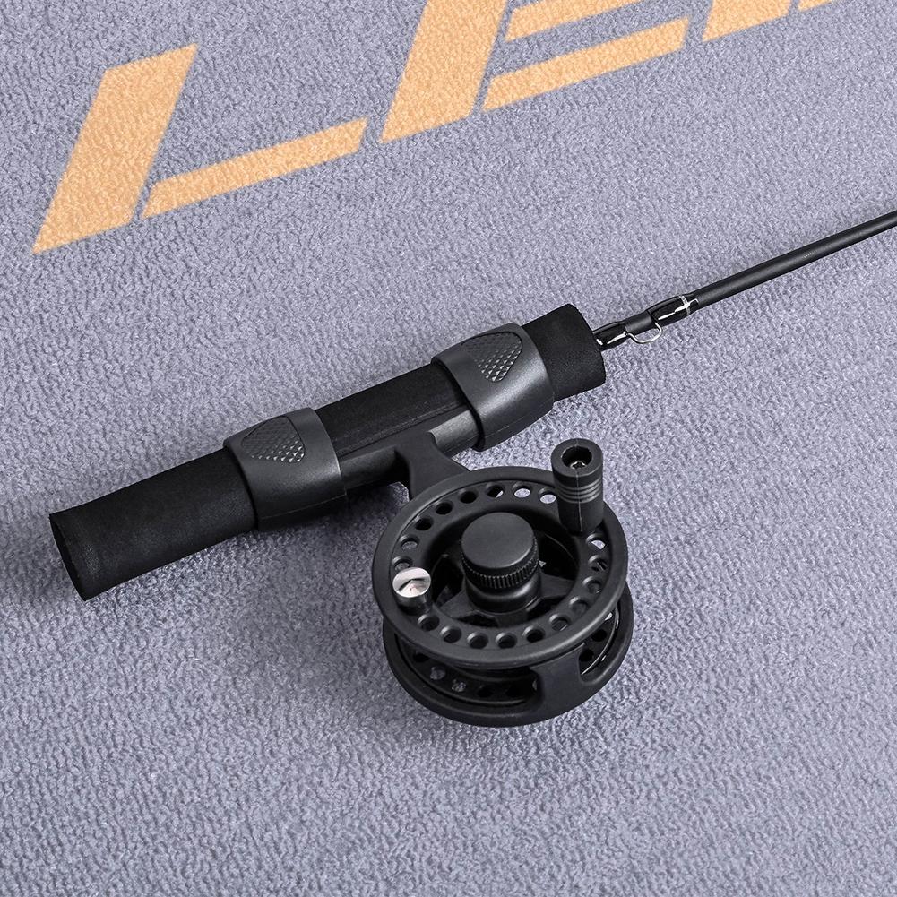 LEO 51cm Winter Fishing Rod Fiberglass Fishing Pole with Reel Portable Ultra-short Antiskid Grip Tackle Pesca Fisherman Gear