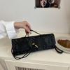 New Crocodile Pattern Handbag, Horizontal Style, Long Shape Design, Light Luxury, Retro Style, Fashionable and Versatile One-shoulder Baguette Bag