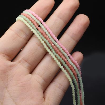 Koraliki z naturalnego kamienia fasetowane Opal koraliki izolacyjne 2 MM zawieszki do tworzenia biżuterii naszyjnik DIY bransoletka kolczyki akcesoria