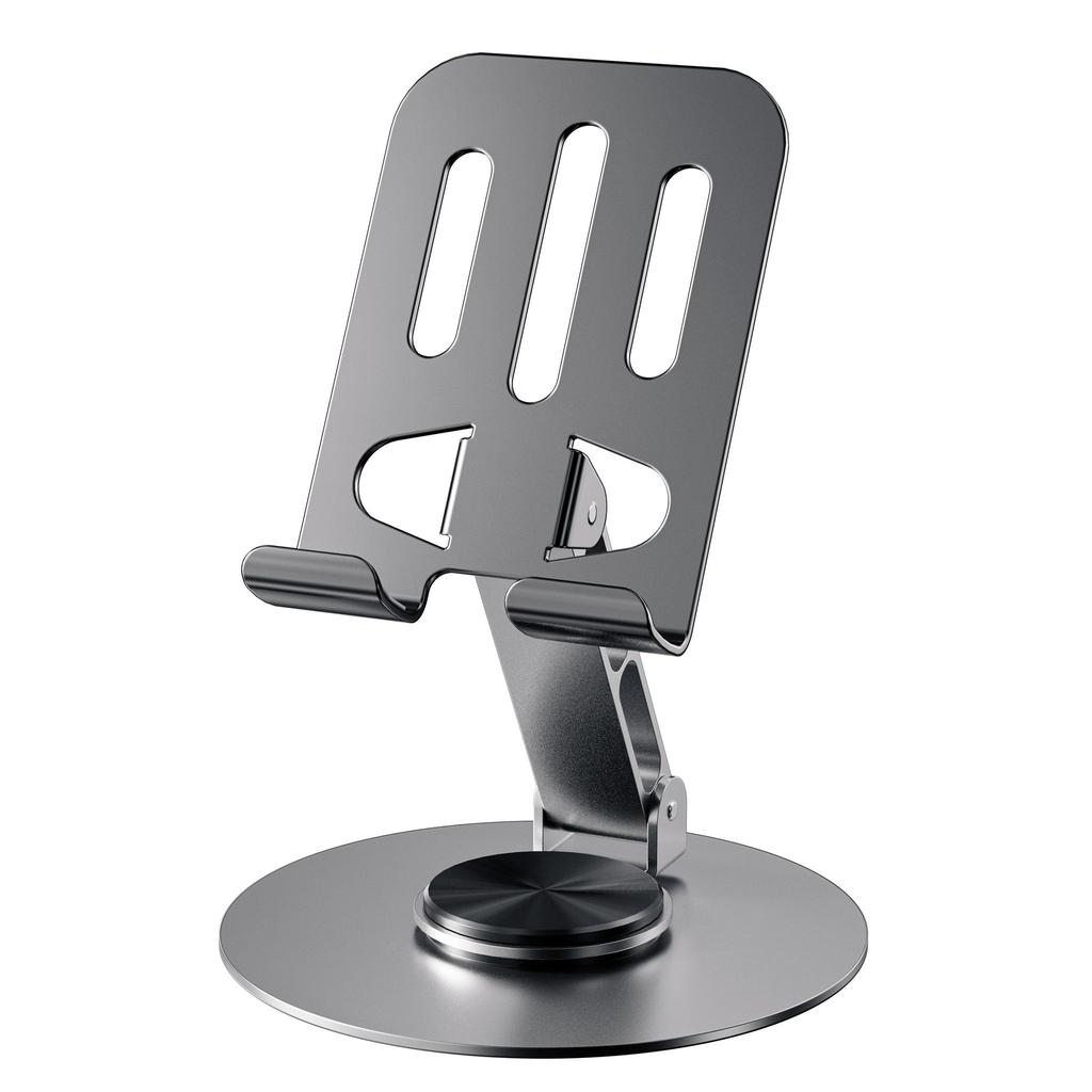 All Metal Aluminum 360 Rotation Mobile Phone Holder Universal Bracket Folding Double Shaft Design Stable Anti Fall