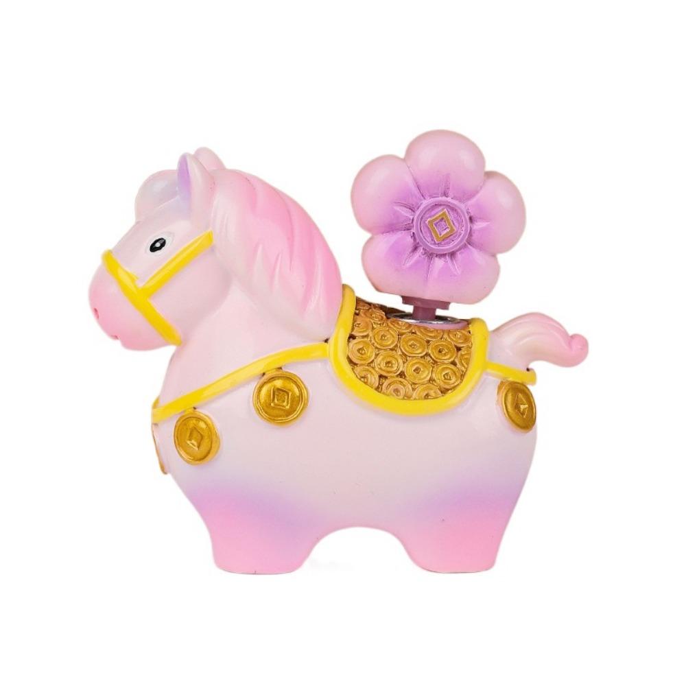 

Handcrafted Resin Cartoon Horse Statue Rotatable Zodiac Horse Figurines Desktop Display Style 6