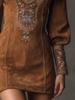 V-Neck Embroidered Mini Bodycon Dress for Women - European & American Style 2025