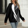 Women's Summer Fashion Casual  Printed V-Neck Long Sleeve Shirt Top