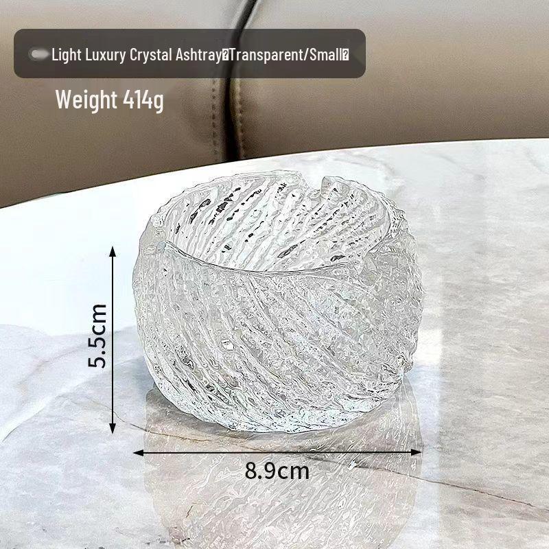 Elegant Glass Ashtray: High-Capacity, Stain-Resistant, Fashionable Design for Home or Office
